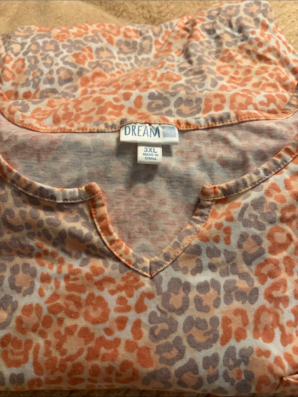 LuLaRoe 3XL Orange and Gray Leopard PJS